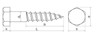 TIRAFONDO INOXIDABLE DIN571 A-2 M-10X60