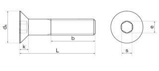 TORNILLO CABEZA AVELLANADA ALLEN INOX DIN7991 A-2 M-12X60