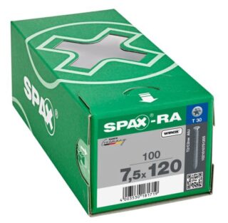 SPAX TORNILLO RA ANCLAJE DE MARCOS CABEZA PLANA TORX WIROX 7,5x120 CAJA 200pzs