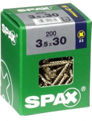 SPAX TORNILLO UNIVERSAL CABEZA PLANA YELLOX 3,5x30 CAJA 200pzs