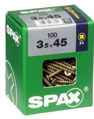 SPAX TORNILLO UNIVERSAL CABEZA PLANA YELLOX 3,5x45 CAJA 100pzs