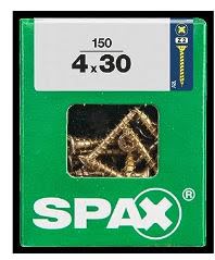 SPAX TORNILLO UNIVERSAL CABEZA PLANA YELLOX 4x30 CAJA 150pzs