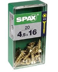 SPAX TORNILLO UNIVERSAL CABEZA PLANA YELLOX 4,5x16 CAJA 20pzs