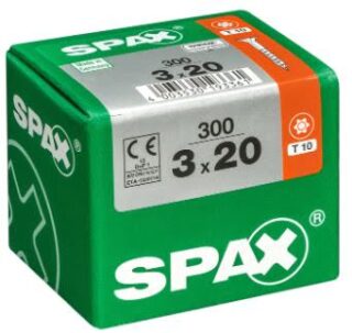 SPAX TORNILLO UNIVERSAL CABEZA PLANA TORX WIROX 3x20 CAJA 300pzs