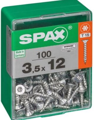 SPAX TORNILLO UNIVERSAL CABEZA PLANA TORX WIROX 3,5x12 CAJA 100pzs