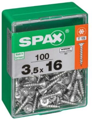 SPAX TORNILLO UNIVERSAL CABEZA PLANA TORX WIROX 3,5x16 CAJA 100pzs