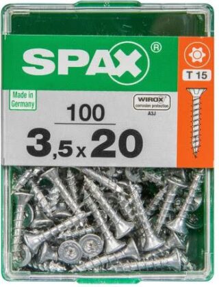 SPAX TORNILLO UNIVERSAL CABEZA PLANA TORX WIROX 3,5x20 CAJA 100pzs