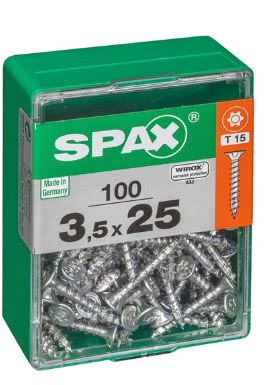 SPAX TORNILLO UNIVERSAL CABEZA PLANA TORX WIROX 3,5x25 CAJA 100pzs