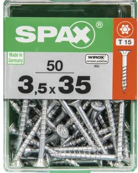 SPAX TORNILLO UNIVERSAL CABEZA PLANA TORX WIROX 3,5x35 CAJA 50pzs