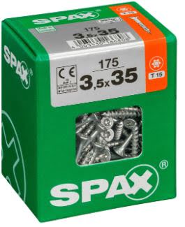 SPAX TORNILLO UNIVERSAL CABEZA PLANA TORX WIROX 3,5x35 CAJA 175pzs