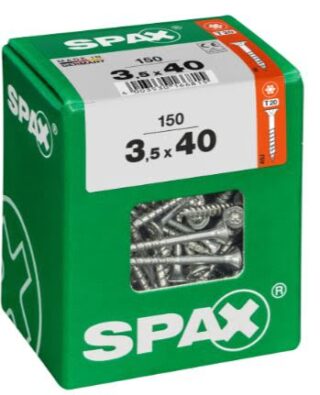 SPAX TORNILLO UNIVERSAL CABEZA PLANA TORX WIROX 3,5x40 CAJA 150pzs