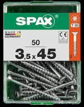 SPAX TORNILLO UNIVERSAL CABEZA PLANA TORX WIROX 3,5x45 CAJA 50pzs