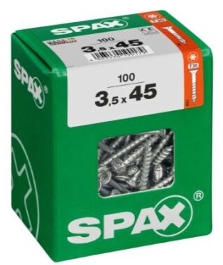 SPAX TORNILLO UNIVERSAL CABEZA PLANA TORX WIROX 3,5x45 CAJA 100pzs