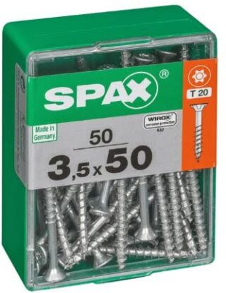SPAX TORNILLO UNIVERSAL CABEZA PLANA TORX WIROX 3,5x50 CAJA 50pzs