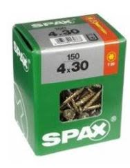 SPAX TORNILLO UNIVERSAL CABEZA PLANA TORX WIROX 4x30 CAJA 150pzs