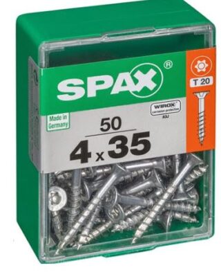 SPAX TORNILLO UNIVERSAL CABEZA PLANA TORX WIROX 4x35 CAJA 50pzs