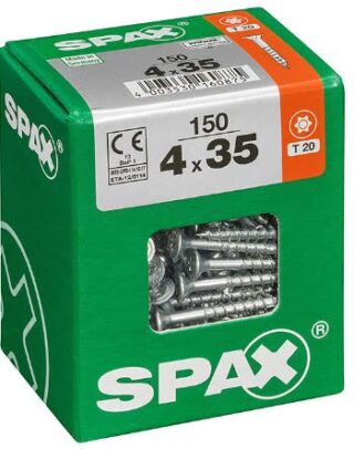 SPAX TORNILLO UNIVERSAL CABEZA PLANA TORX WIROX 4x35 CAJA 150pzs