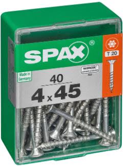 SPAX TORNILLO UNIVERSAL CABEZA PLANA TORX WIROX 4x45 CAJA 40pzs
