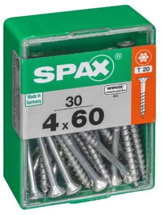 SPAX TORNILLO UNIVERSAL CABEZA PLANA TORX WIROX 4x60 CAJA 30pzs