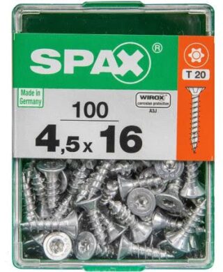SPAX TORNILLO UNIVERSAL CABEZA PLANA TORX WIROX 4,5x16 CAJA 100pzs