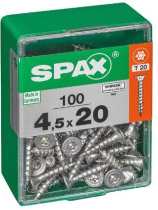 SPAX TORNILLO UNIVERSAL CABEZA PLANA TORX WIROX 4,5x20 CAJA 100pzs