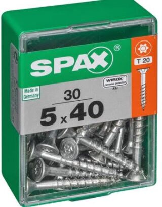 SPAX TORNILLO UNIVERSAL CABEZA PLANA TORX WIROX 5x40 CAJA 30pzs