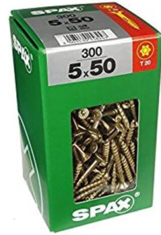 SPAX TORNILLO UNIVERSAL CABEZA PLANA TORX WIROX 5x50 CAJA 300pzs XXL