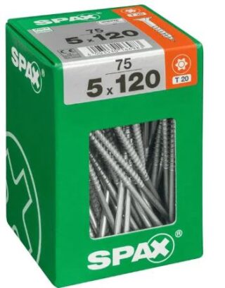 SPAX TORNILLO UNIVERSAL CABEZA PLANA TORX WIROX 5x12 CAJA 75pzs XXL