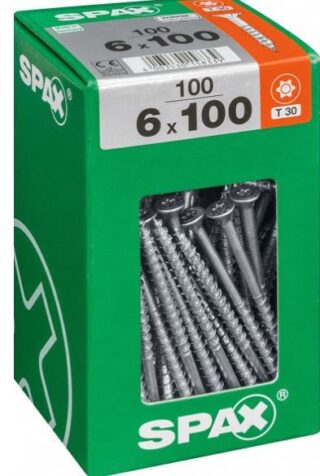 SPAX TORNILLO UNIVERSAL CABEZA PLANA TORX WIROX 6x10 CAJA 100pzs XXL