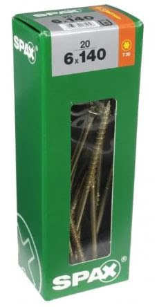 SPAX TORNILLO UNIVERSAL CABEZA PLANA TORX WIROX 6x14 CAJA 20pzs