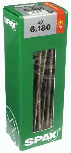 SPAX TORNILLO UNIVERSAL CABEZA PLANA TORX WIROX 6x18 CAJA 20pzs