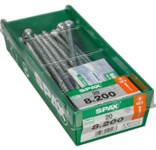 SPAX TORNILLO UNIVERSAL CABEZA PLANA TORX WIROX 8x20 CAJA 20pzs STK