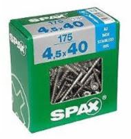 SPAX TORNILLO INOX A2 CABEZA PLANA TORX 4,5x40 CAJA 175pzs XXL