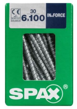 SPAX TORNILLO ACERO TEMPLADO CABEZA CILINDRICA IN.FORCE TORX WIROX 6x100  CAJA 30pzs