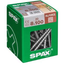 SPAX TORNILLO CABEZA CON ARANDELA HI.FORCE WIROX 8x100  CAJA 20pzs XXL