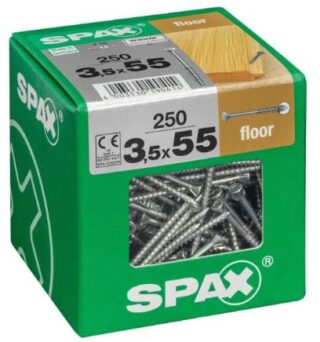 SPAX TORNILLO PARA SUELOS DE MADERA CABEZA PLANA ROSCA PARCIAL TORX WIROX 3,5x55 CAJA 250pzs XXL