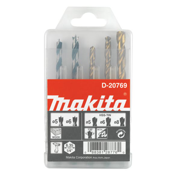 MAKITA ESTUCHE 3 BROCAS PARA MADERA Y METAL 1/4" HEXAGONAL