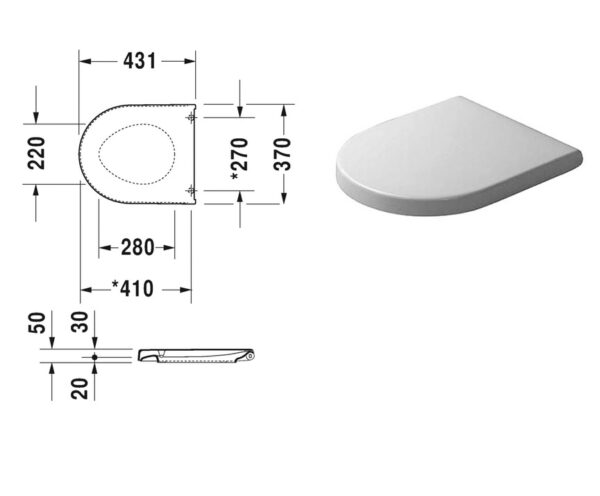 DURAVIT STARCK 3 TAPA+ASIENTO BIS.INOX SOFTCLOSE 0063890000 - Imagen 2