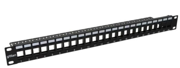 PANEL 19" 24 RJ45 180º METAL S/C 1UC C/BANDEJA gtlan - Imagen 2