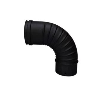 CODO VITRIFICADO NEGRO MATE 90º, 80mm.