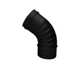CODO VITRIFICADO NEGRO MATE 45º, 80mm.