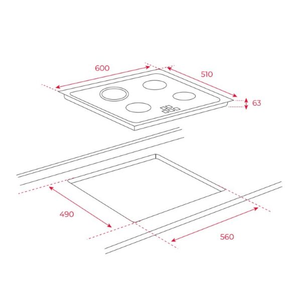 TEKA ENCIMERA VITROCERAMICA TZ-6415 CRISTAL - Imagen 4