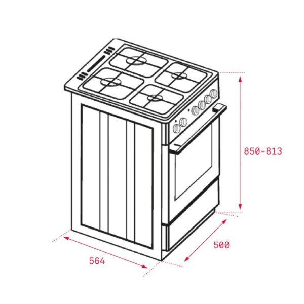 TEKA COCINA A GAS CON HORNO A GAS FS502 4GG WHLPG - Imagen 5