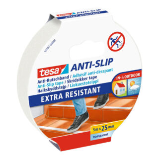 TESA 55587 CINTA ANTIDESLIZANTE BLANCA TRANSPARENTE 5mts x 25mm