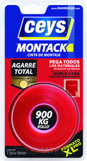 CEYS MONTACK CINTA DOBLE CARA AGARRE TOTAL  PRO 7,5mts x 19mm