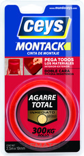 CEYS MONTACK CINTA DOBLE CARA AGARRE TOTAL 2,5mts x 19mm