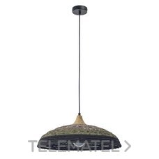 LUMINARIA COLGANTE IP20 KORG E27 15 MADERA CLARA NEGRO