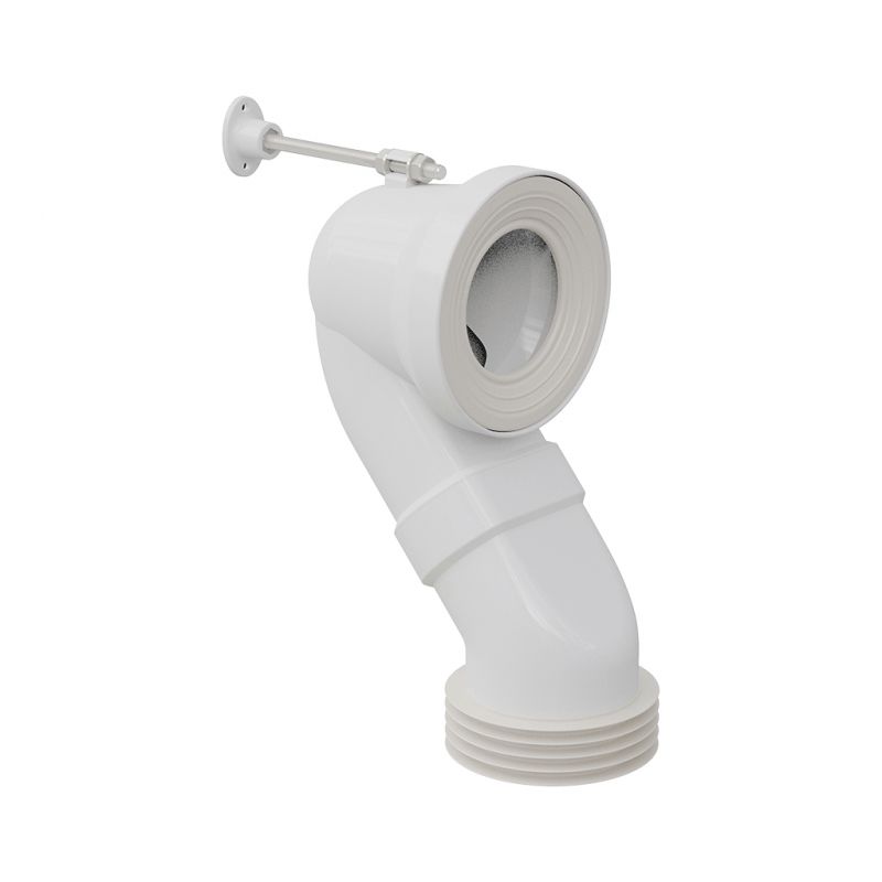 S-512 MANGUITO INODORO SALIDA DUAL CON TORNILLO + ESPARRAGO - Imagen 2