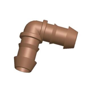 CODO GOTEO 90º, 16 mm. MARRON