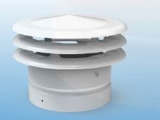 FIG 127 TUBO DEFLECTOR 3 ALAS ALUMINIO BLANCO - Imagen 2